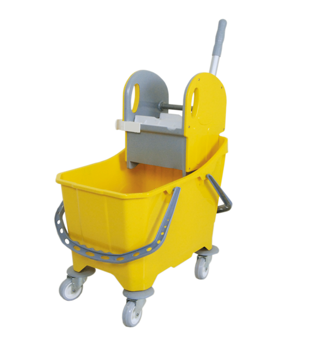 Reinigungswagen Kunststoff mit Einzeleimer 24L & Presse