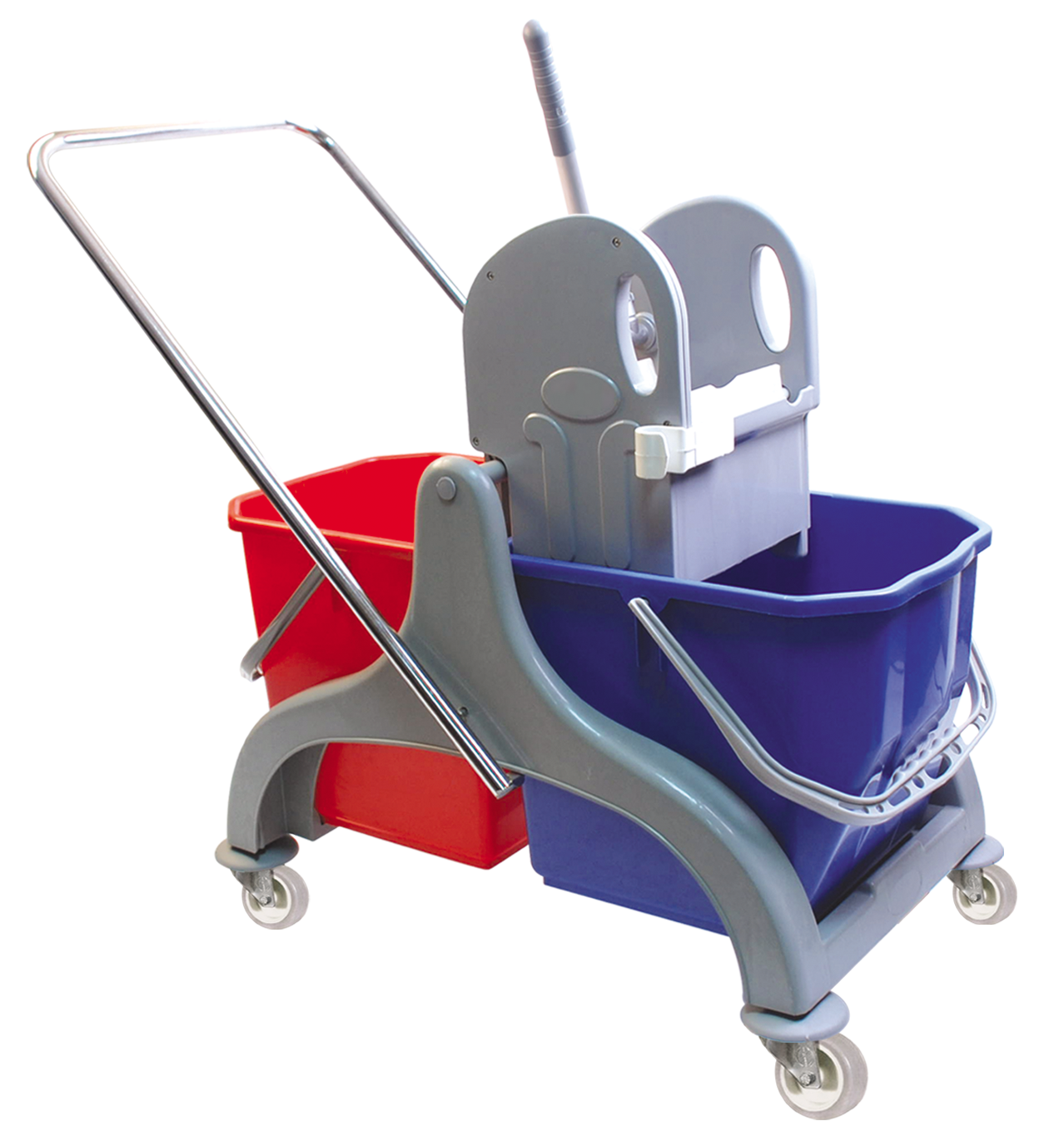 Reinigungswagen mit Doppeleimer Kunststoff