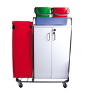 Reinigungswagen Chrom mit Schrank & 1 Müllsack